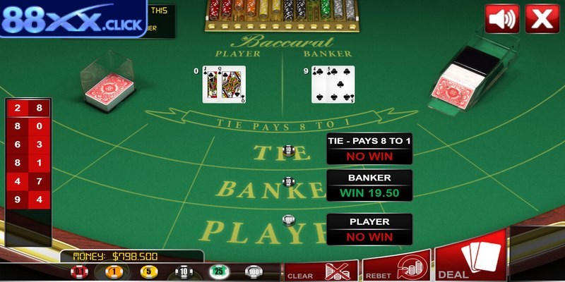 Baccarat online là trò chơi được sử dụng với bộ bài Tây tiêu chuẩn 52 lá